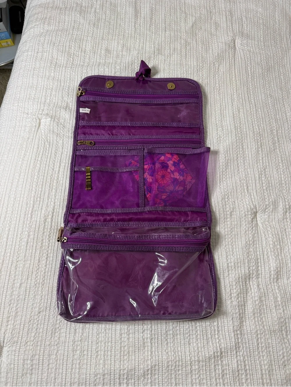 Purple Travel Hanging Organizer Toiletry Bag